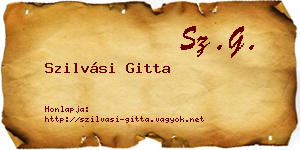 Szilvási Gitta névjegykártya